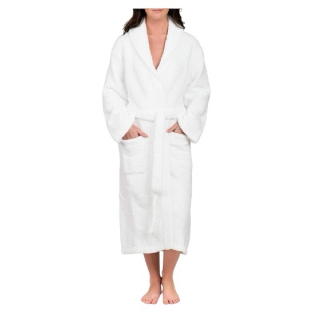 Kashwére Heavenly Soft Robe (White, Adult Size S/M, Unisex) EUC RP0094